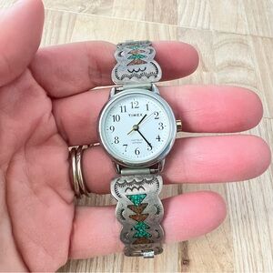 Timex ladies Sterling silver southwestern watch NEW BATTERY
